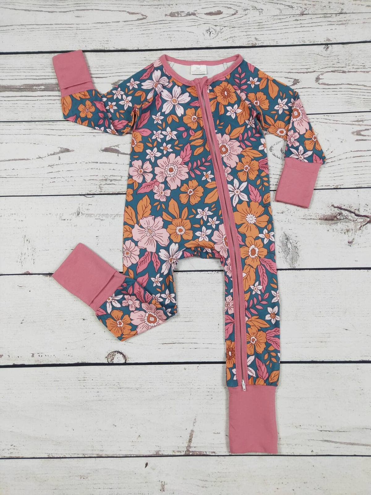 Flower Printed Baby Girl Zippy