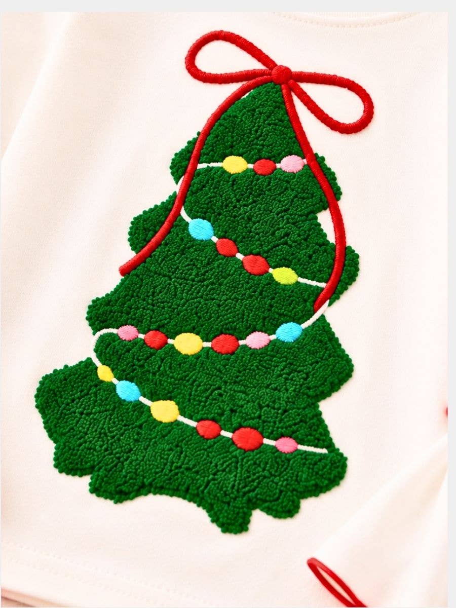 Christmas Tree Girls Sparkle Tutu Skirt Set