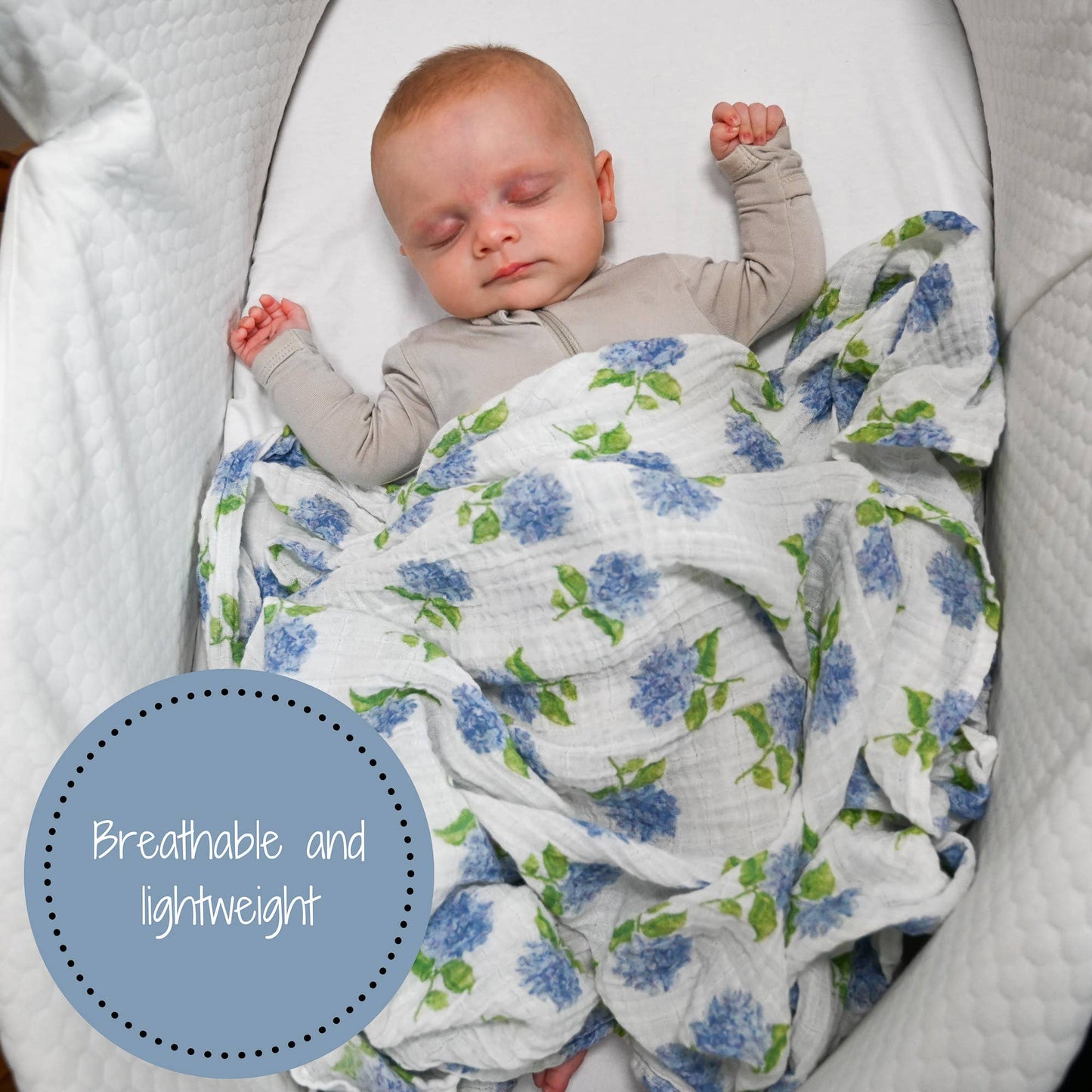 LollyBanks - You Had Me At Hydrangea Baby Swaddle Blanket
