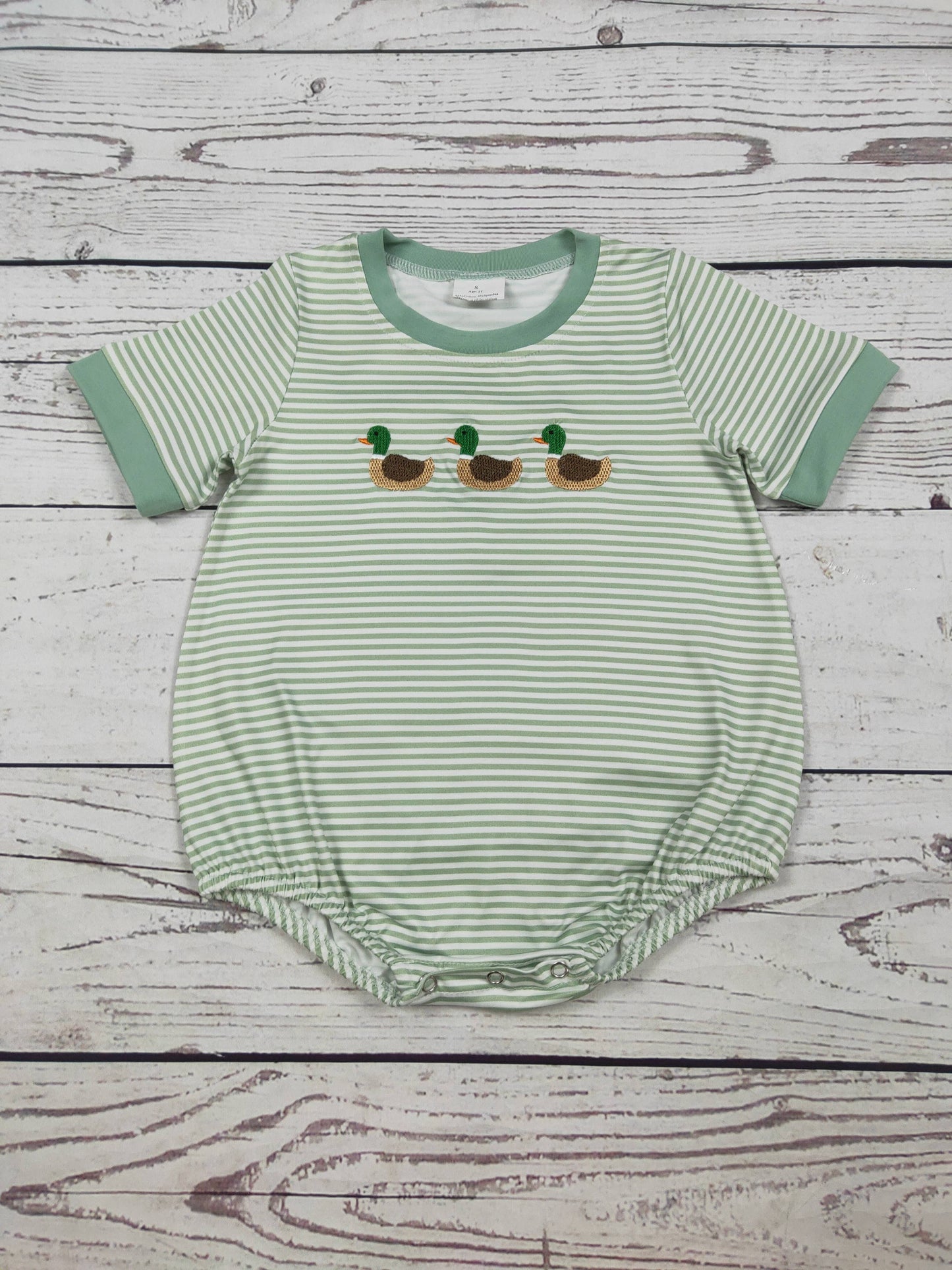 Baby Boy Duck Appliqué Bubble