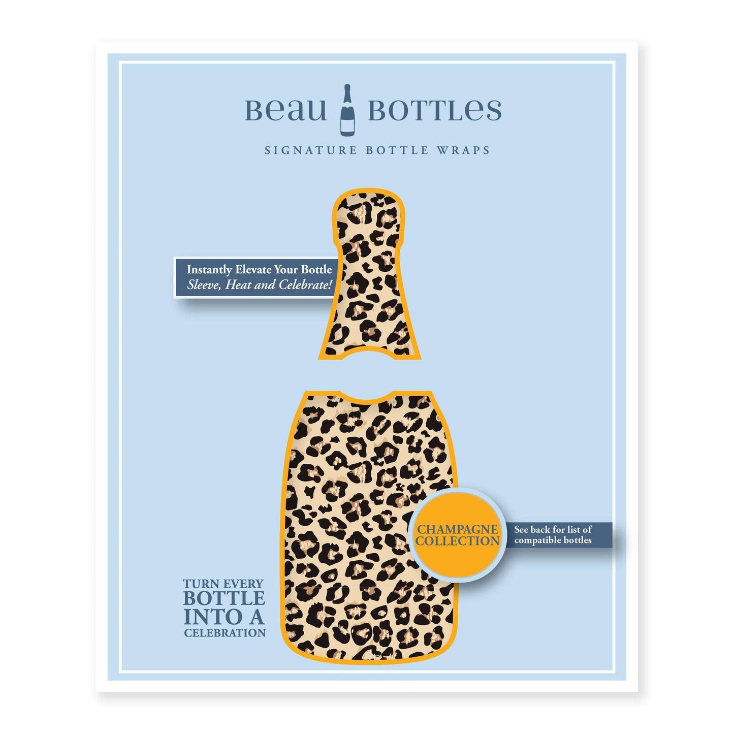 Beau Bottles - Beau Bottles Tan Leopard- Champagne Collection