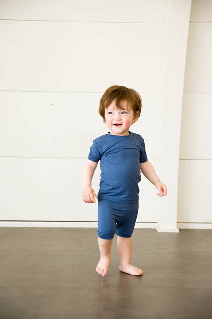 Colorful Navy Short Sleeve viscose PJs