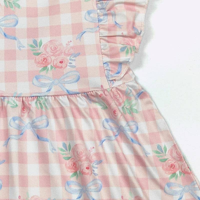 Plaid Coquette Girls Dress