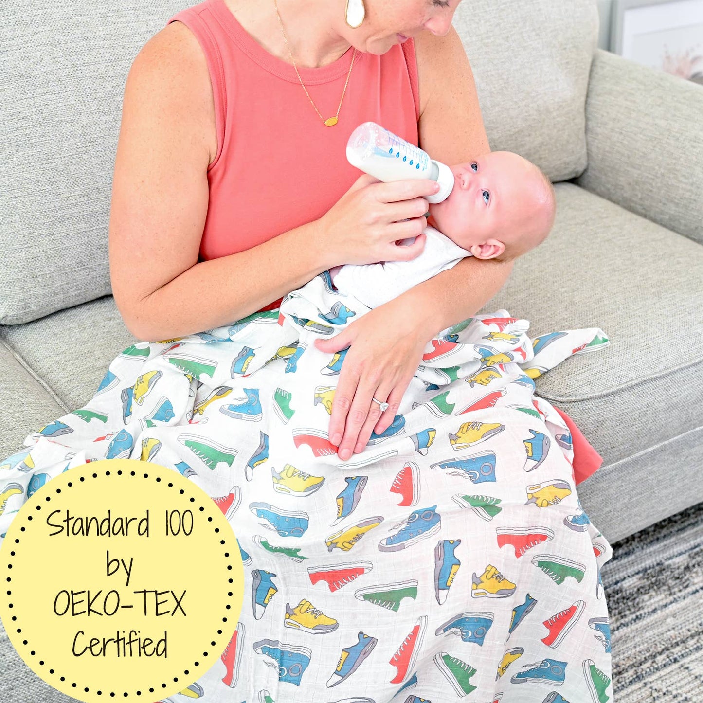 LollyBanks - Sole Mates Baby Swaddle Blanket