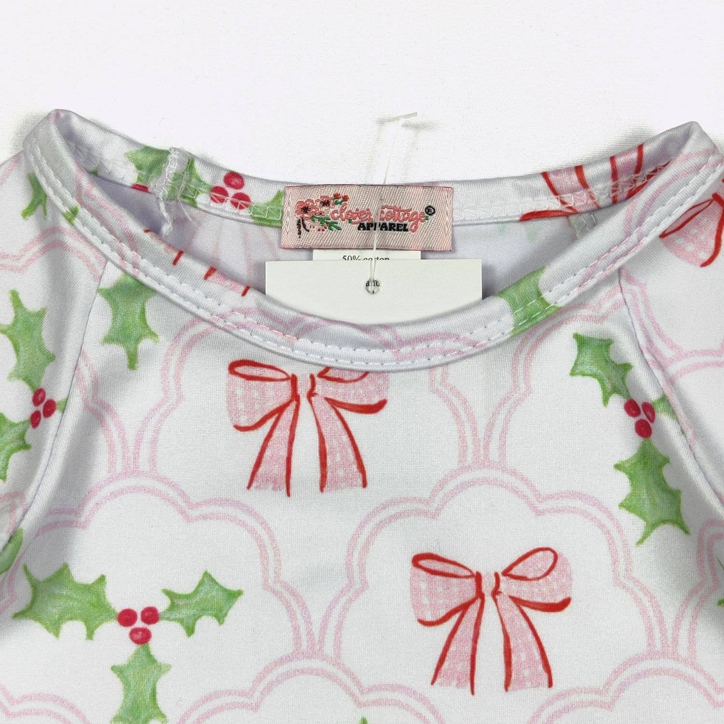 Clover Cottage - Bows & Mistletoes Baby Gown