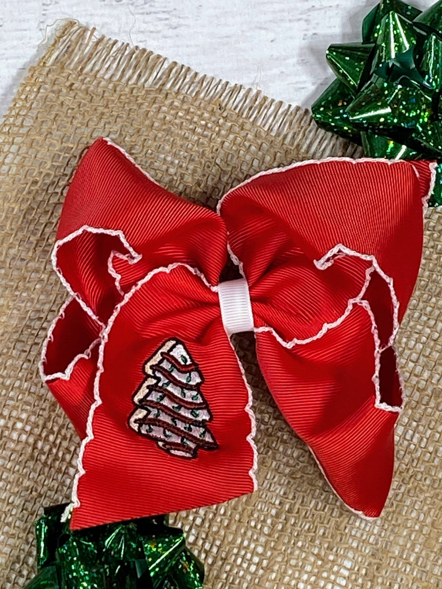 The Hair Bow Company - Christmas Tree Cake Moonstitch Hair Bow: Christmas 2025