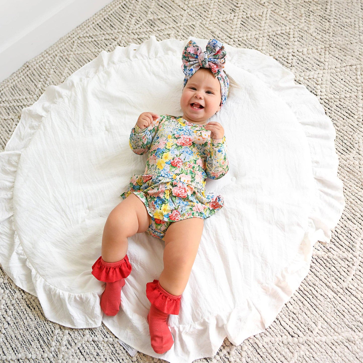 Joanna RUFFLE ZIP Bamboo One Piece Floral Baby Clothing