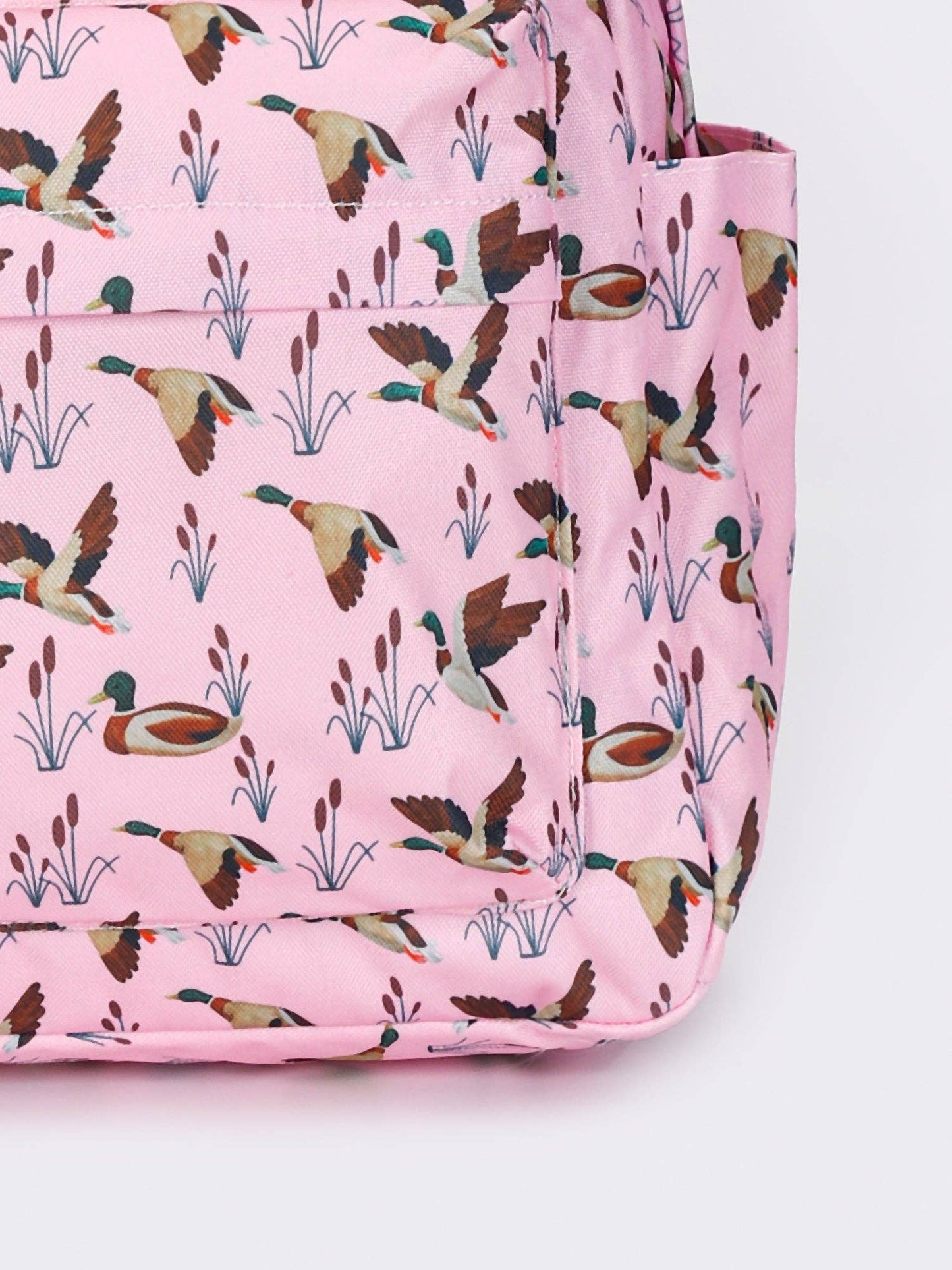 sassy kids palace - Pink Girls Duck Printed Canvas Backpack
