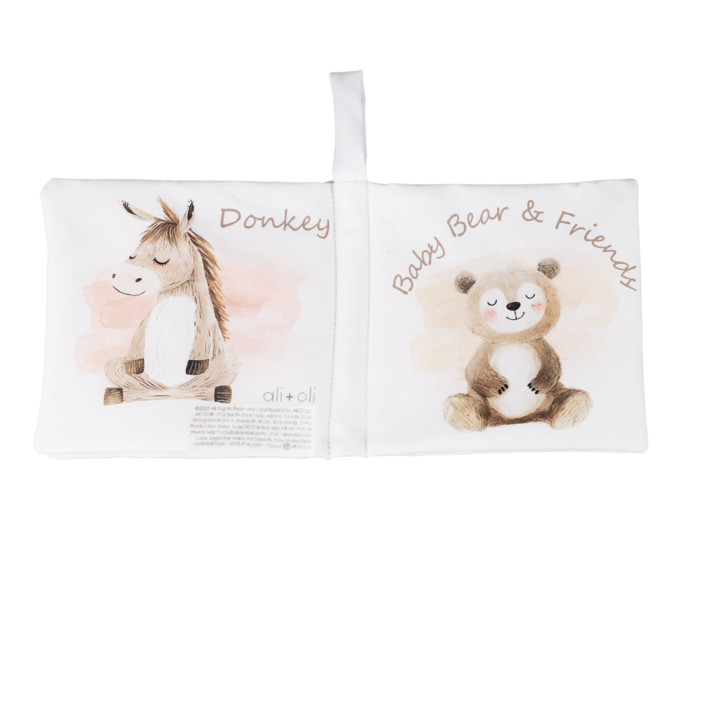 Ali+Oli - Baby Bear and Friends – Crinkle Cloth Soft Baby Book Gift