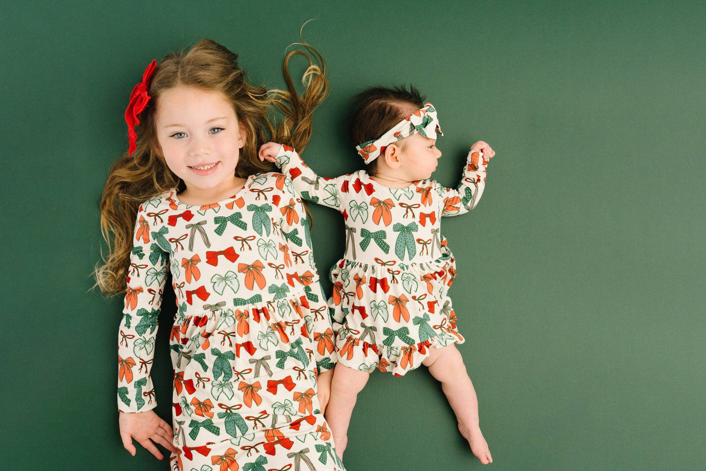 Little One Shop - Merry Bows Bodysuit Bamboo Dress