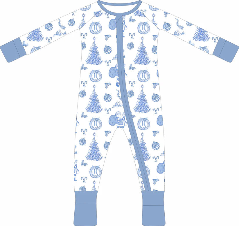 Christmas Toile Zipper