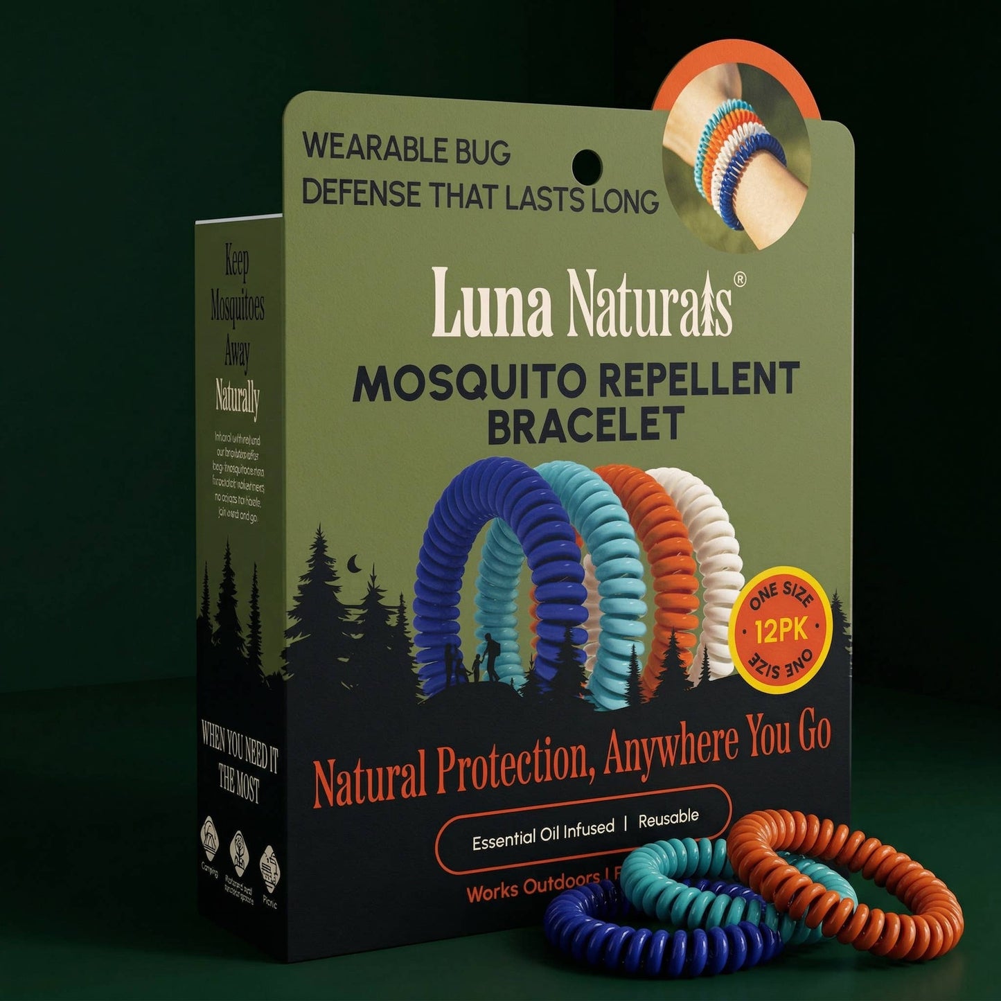 Luna Naturals - Mosquito Repellent Bracelet | Natural Scent | 12 ct