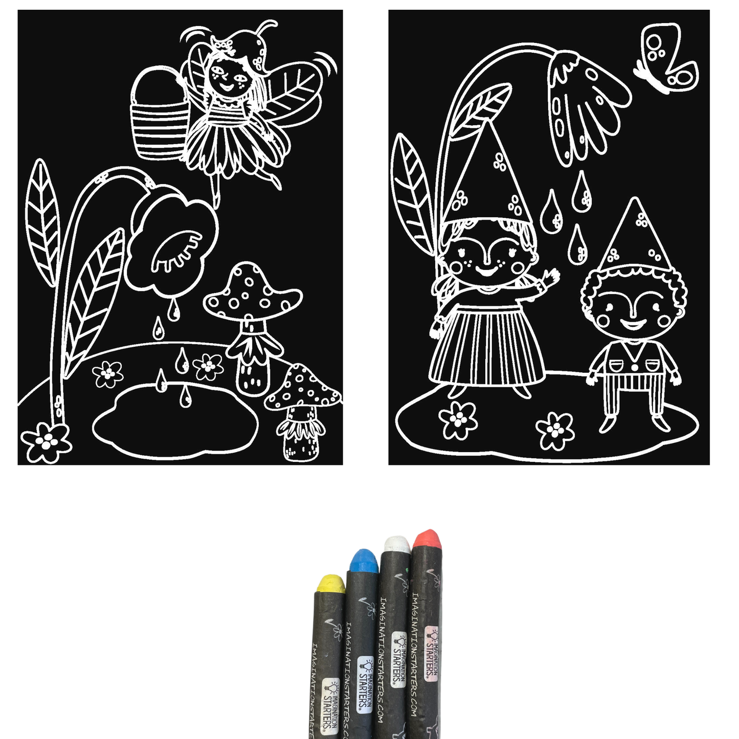 Reusable Coloring MiniMat Gnomes & Fairies