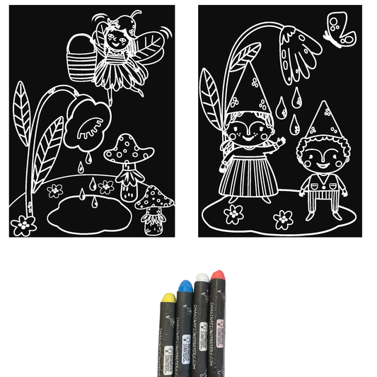 Reusable Coloring MiniMat Gnomes & Fairies