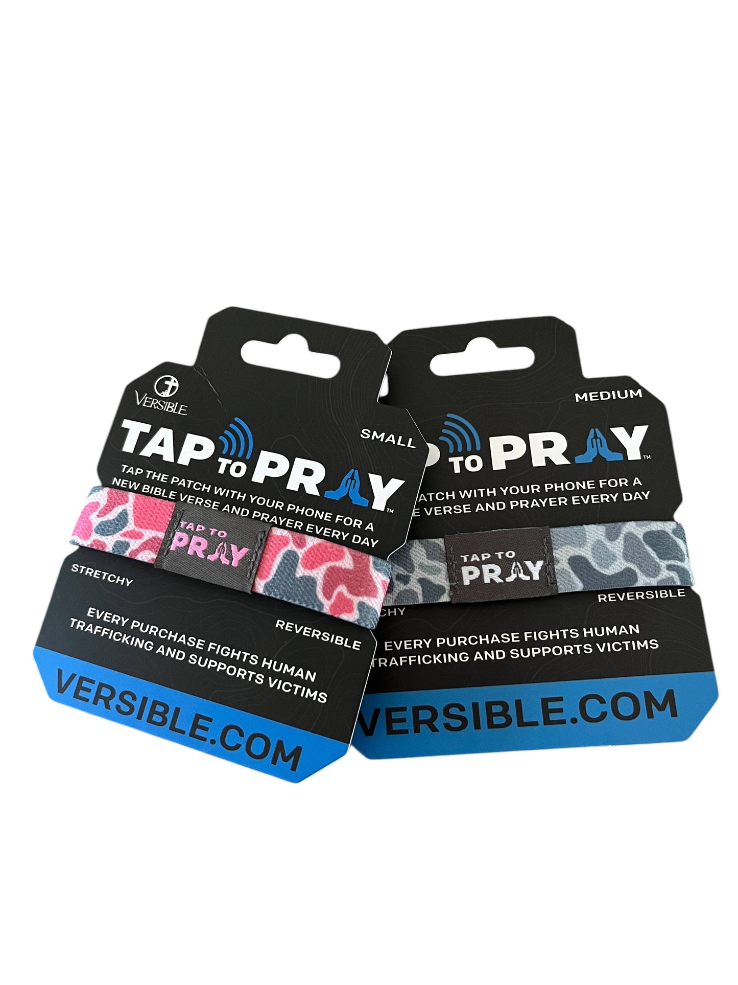 Versible - Tap To Pray™ Wristbands - River Rock Camo Pink & Ash