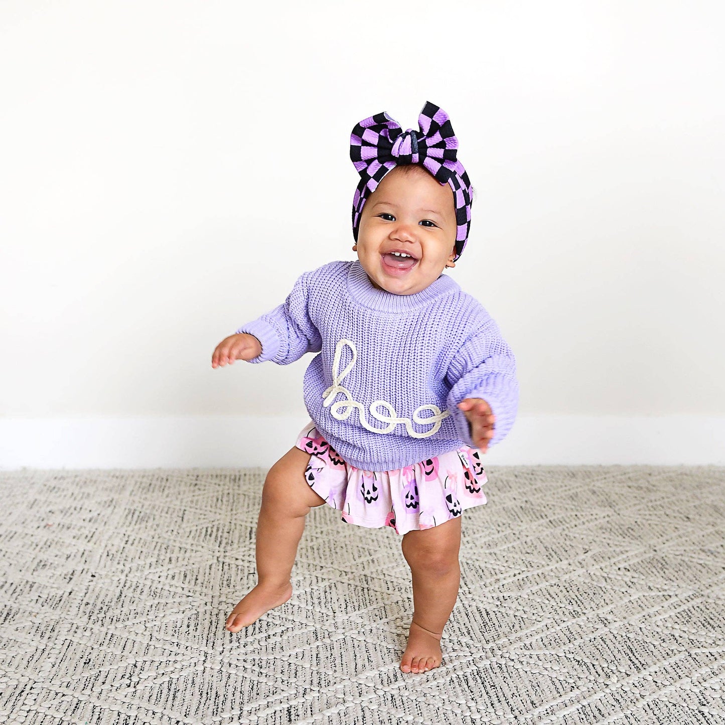 Boo Purple SWEATER Solid Knit Halloween