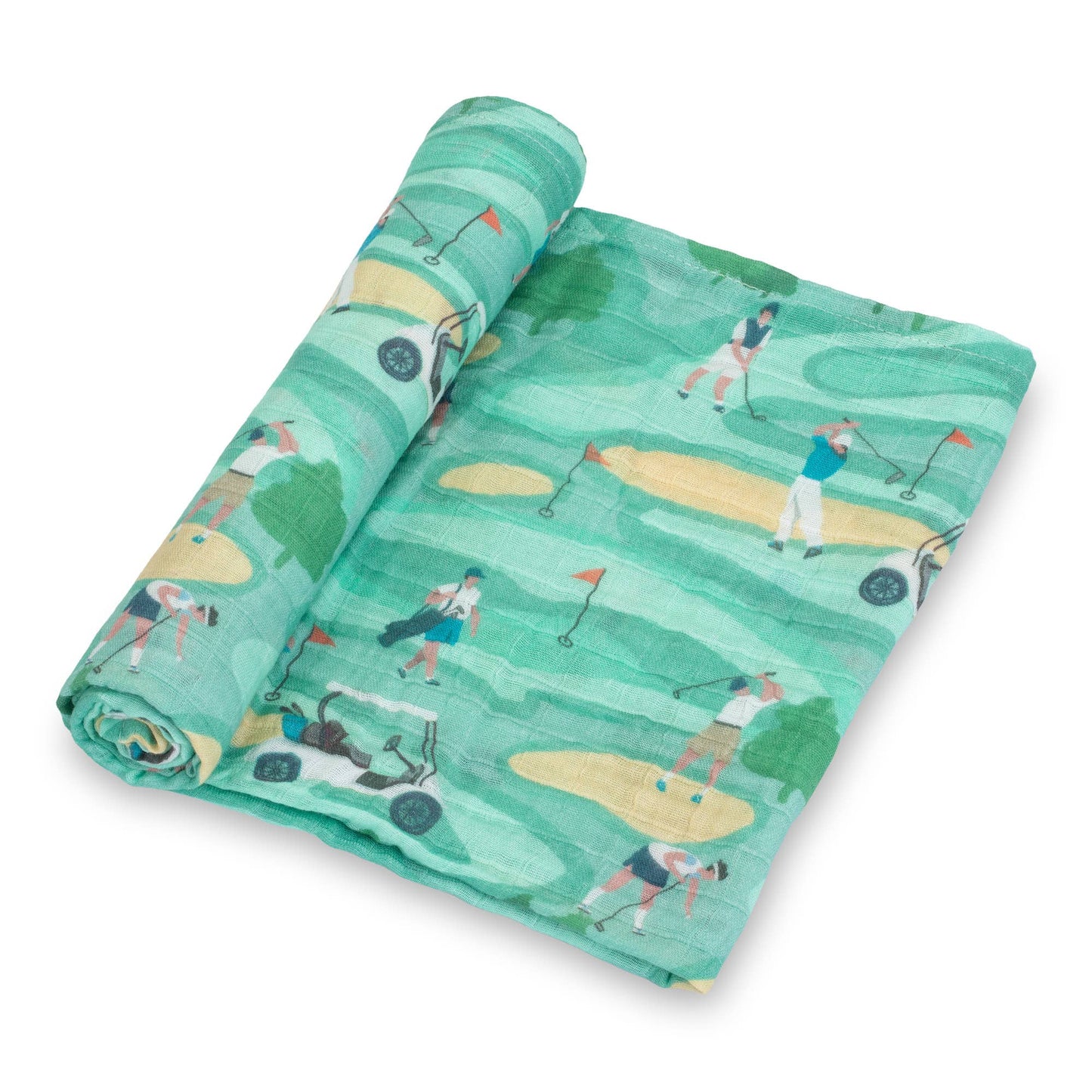 Par-Tee Time Golf Theme Baby Muslin Swaddle Blanket