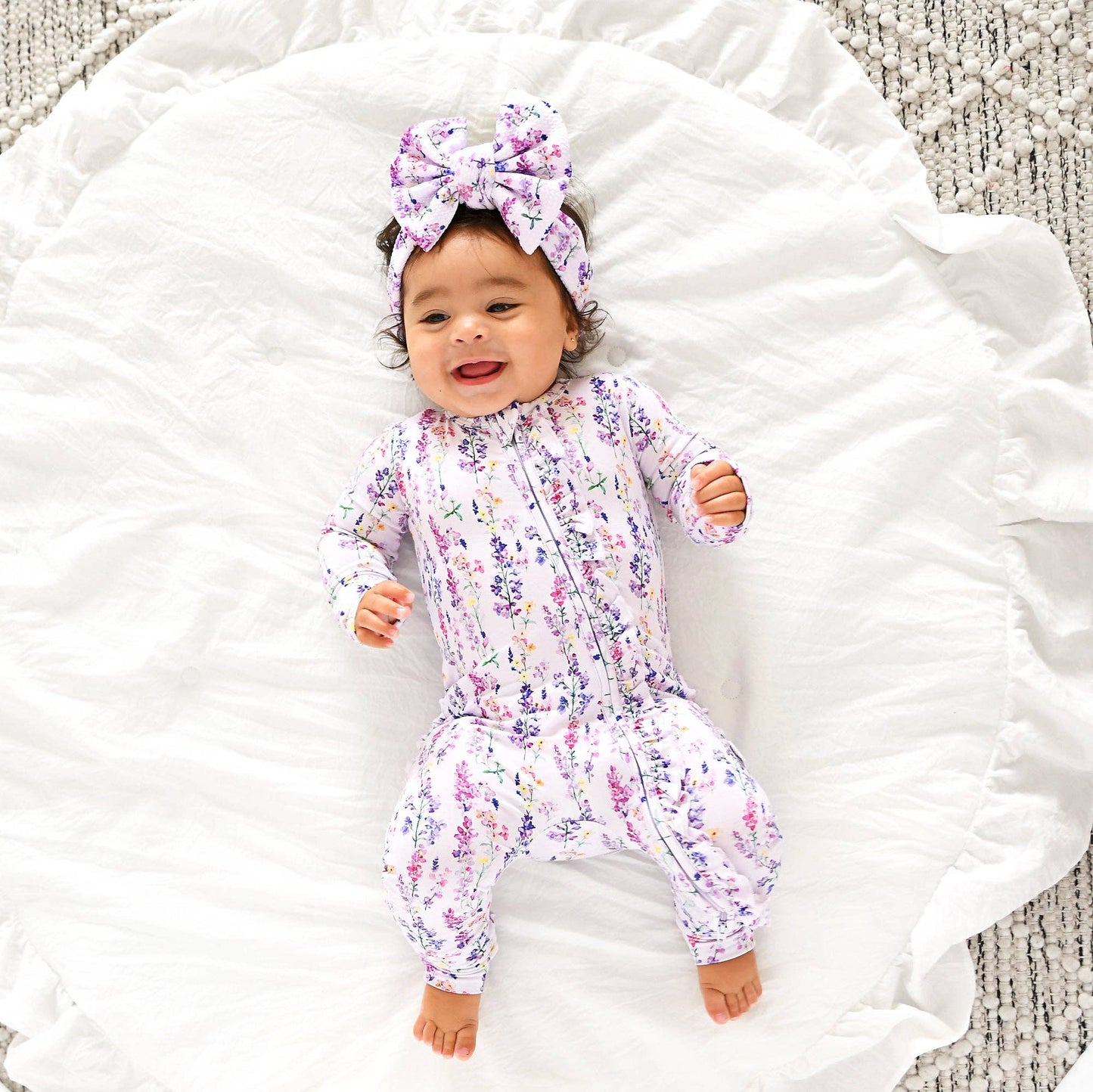Avani RUFFLE ZIP Bamboo One Piece Floral Baby Clothing