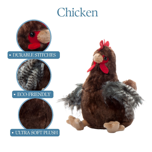 The Petting Zoo - 9" (20cm) Wild Onez Chicken Brown