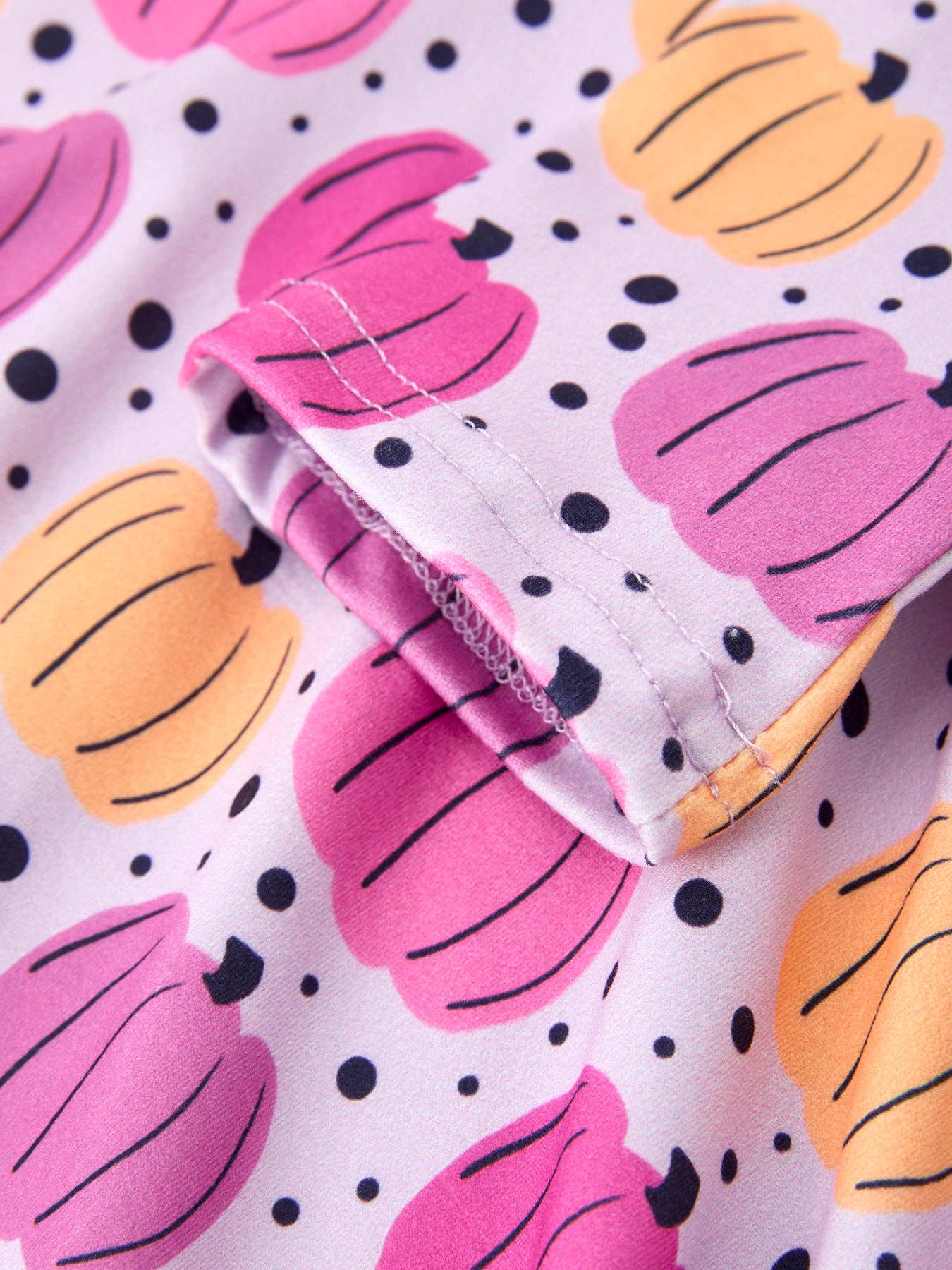 Rylee Faith Designs - Halloween Pumpkin Print Girls Long Sleeve Twirl Dress