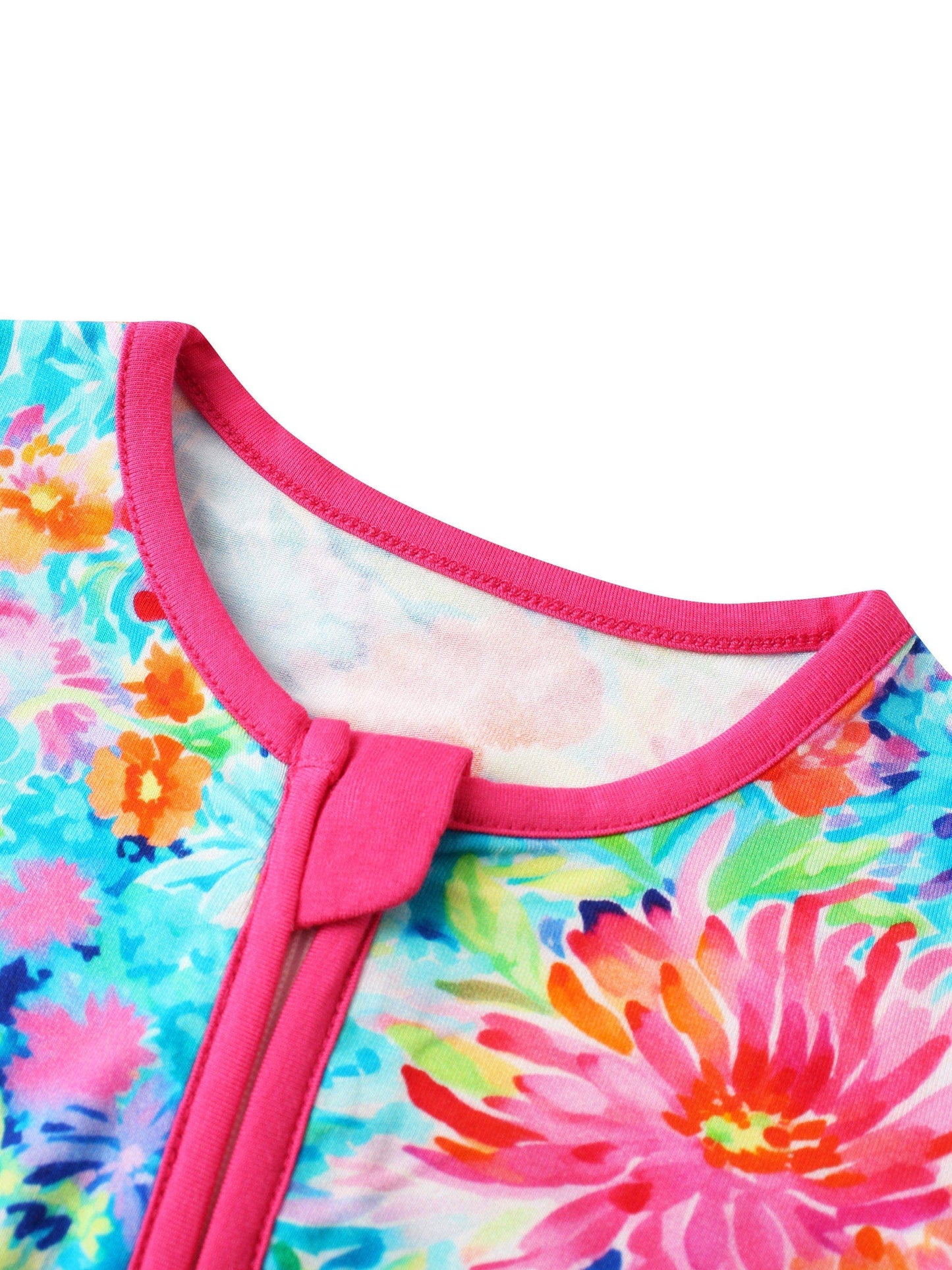 Charlie's Project Kids - Posh TOT Coral Garden Bamboo Baby Convertible Zippy Romper