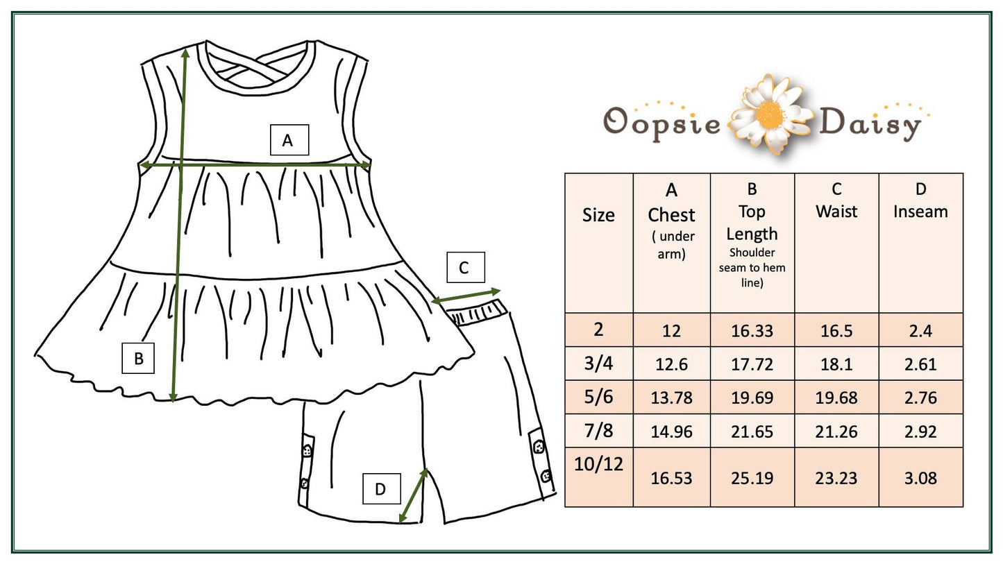 Kids Ruby Lime Green Daisy Spring Summer Short Set