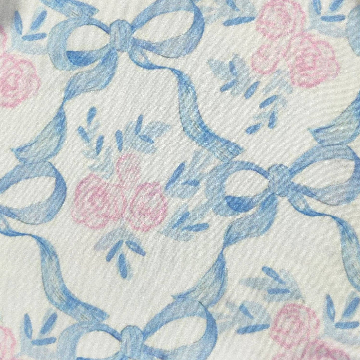 Blue Bow Trellis Baby Gown