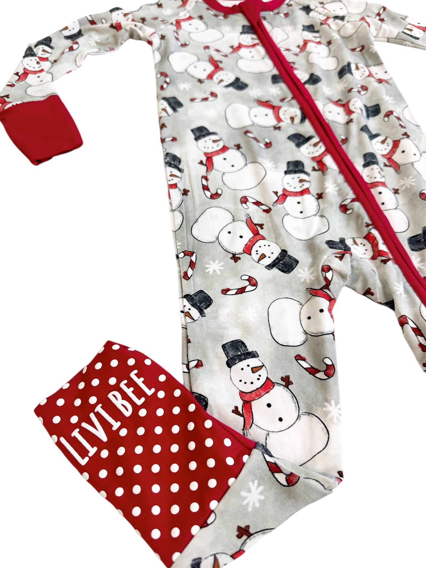 Snowman Snuggles Convertible Zip Romper