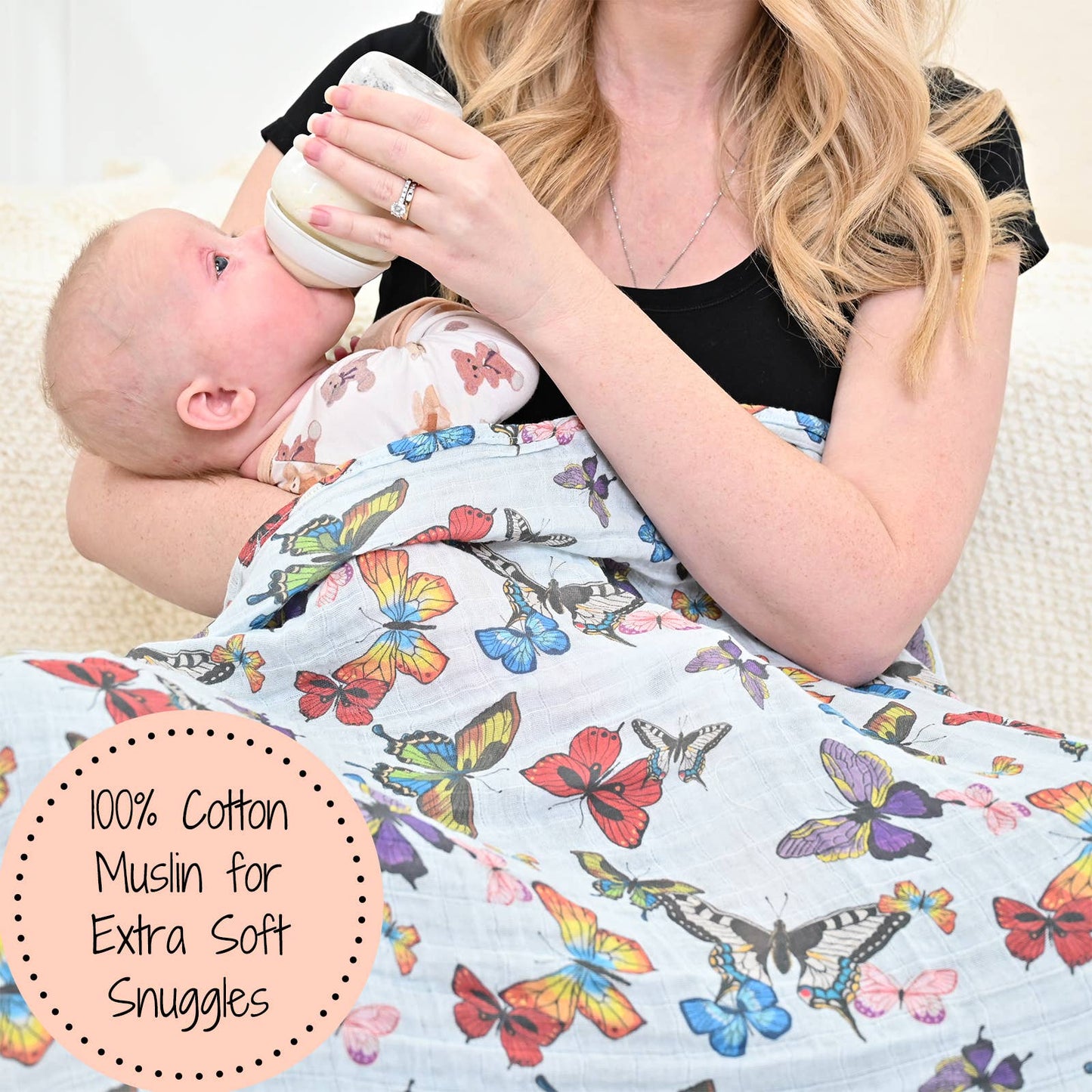 LollyBanks - Butterfly Away Baby Swaddle Blanket