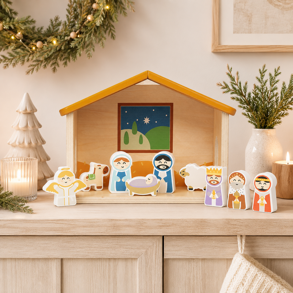 Wood Nativity Play Set