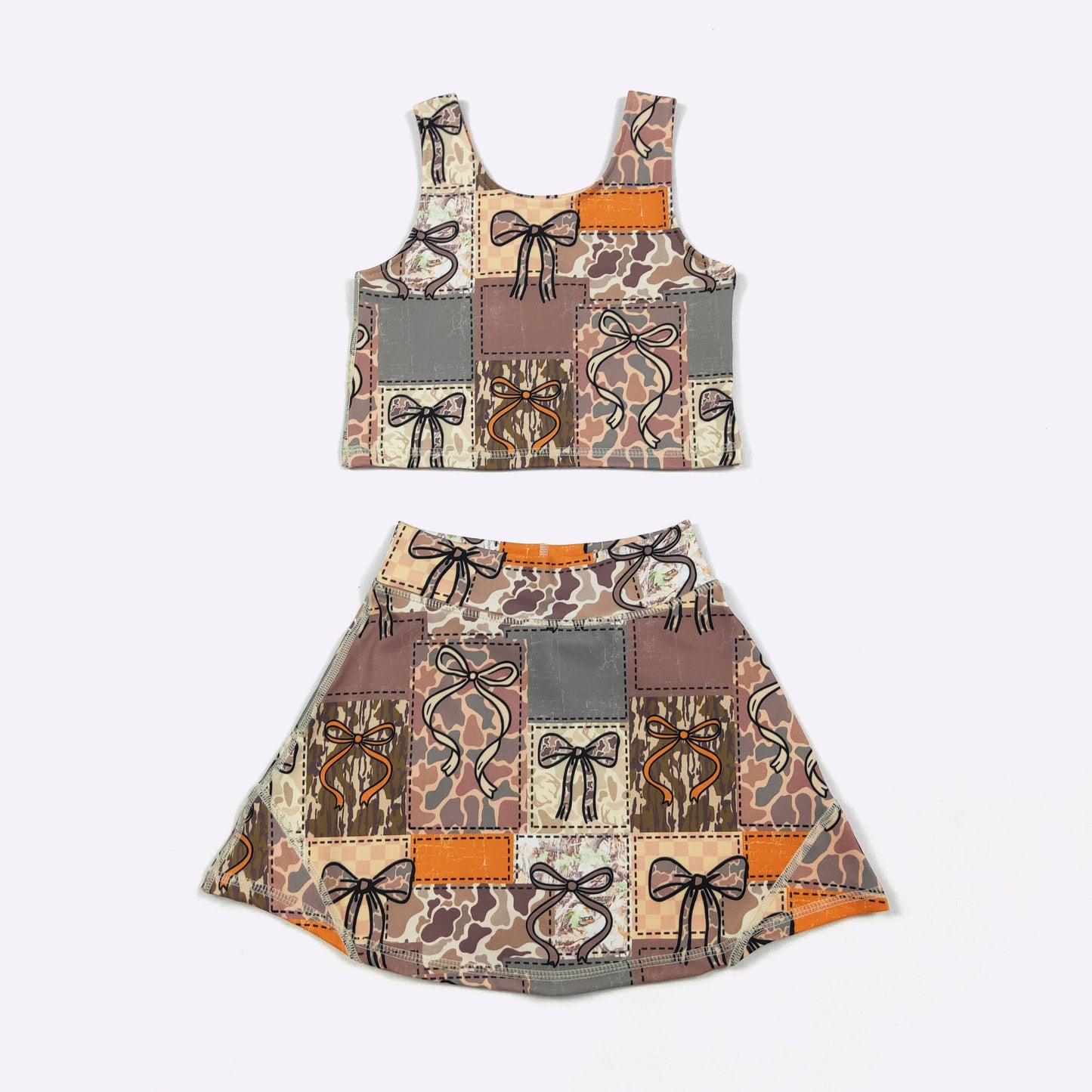 Clover Cottage - Camo Patchwork Girls Skort Set