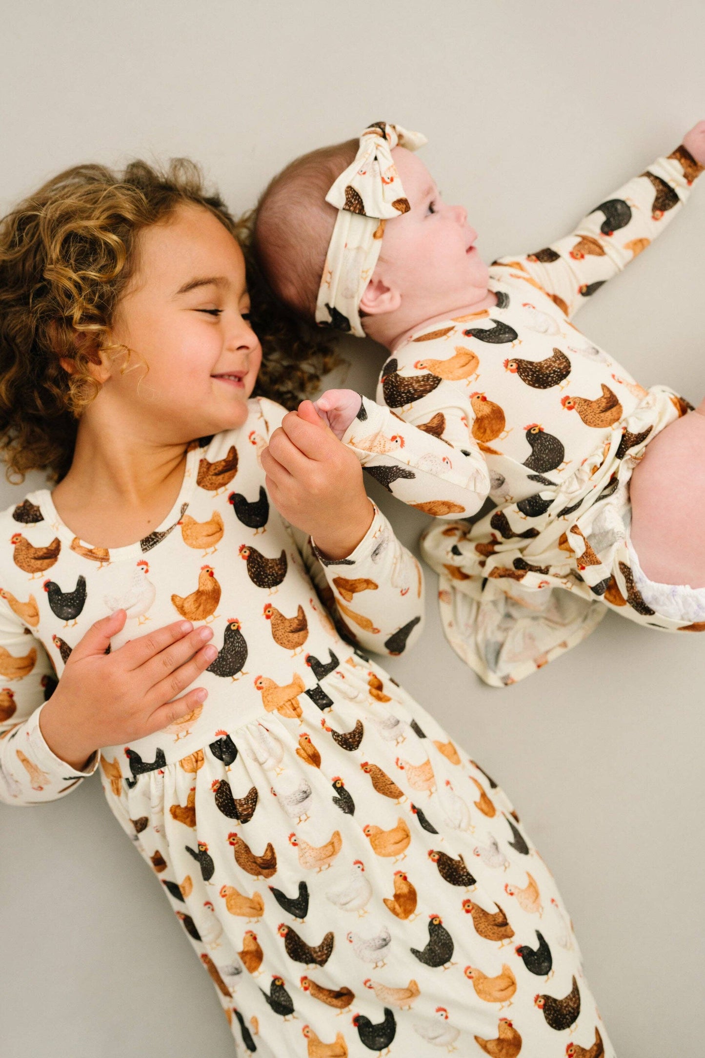 Little One Shop - Backyard Chickens Bodysuit Bamboo Dress