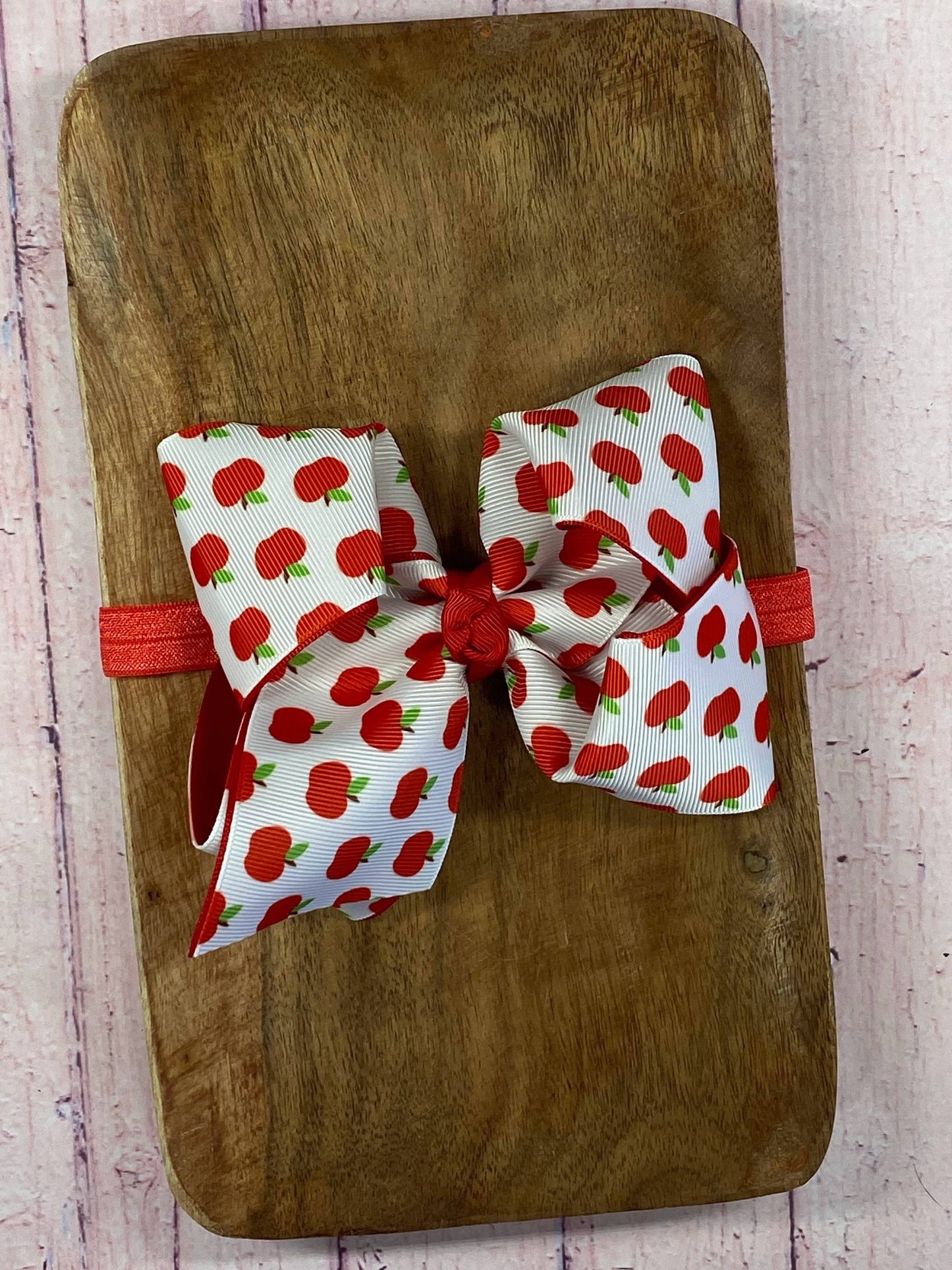 Apple Hair Bow or Headband