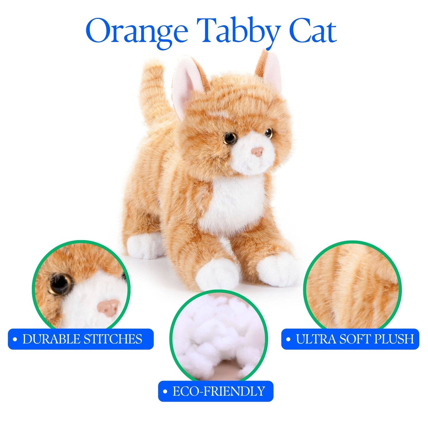 The Petting Zoo - Kitten Orange Tabby Small 9"