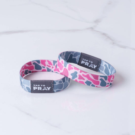 Versible - Tap To Pray™ Wristbands - River Rock Camo Pink & Ash