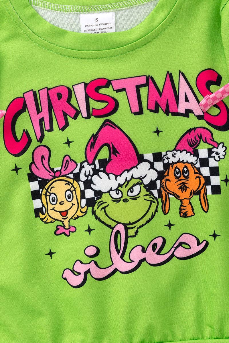 Green Mas sweatshirt with sleeve bows