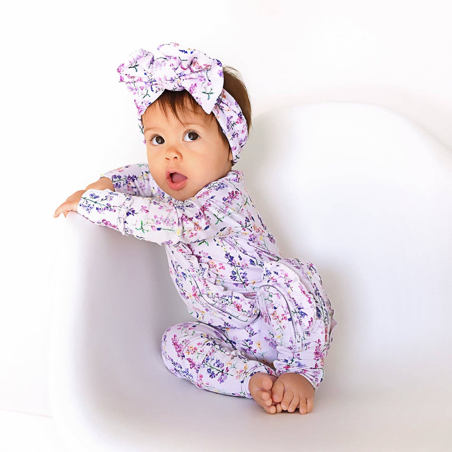 Avani RUFFLE ZIP Bamboo One Piece Floral Baby Clothing