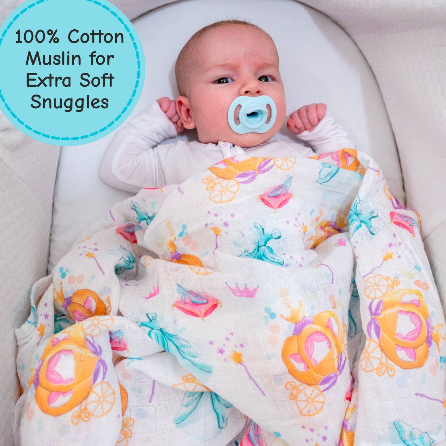 Glass Slipper Baby Muslin Swaddle Blanket
