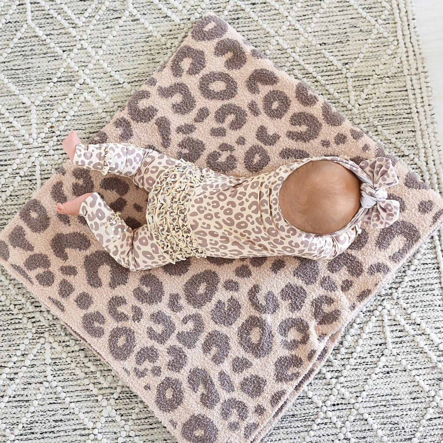 Gigi and Max - Amari Leopard RUFFLE ZIP Bamboo One Piece Baby Outfit