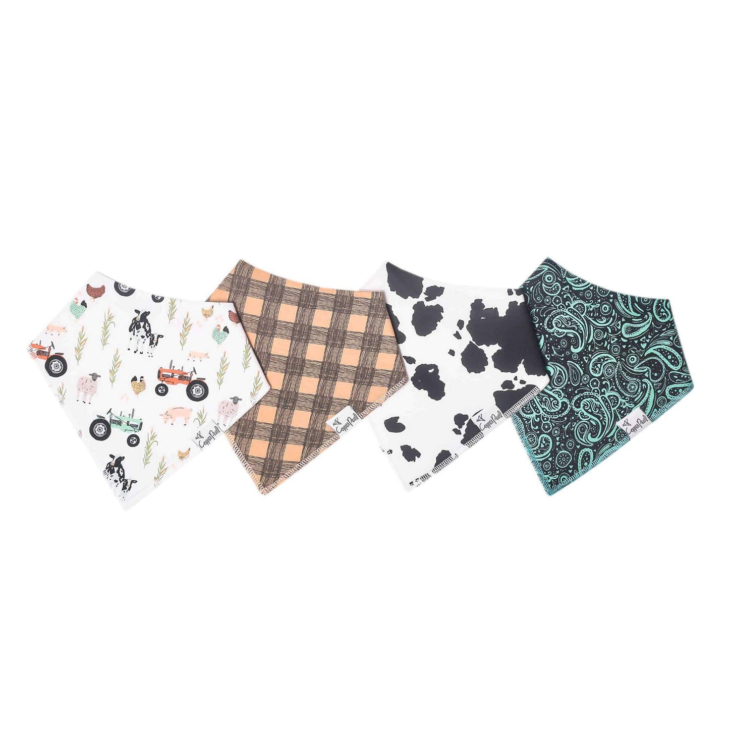 Copper Pearl - 4 Pack Baby Bandana Bibs - Jo