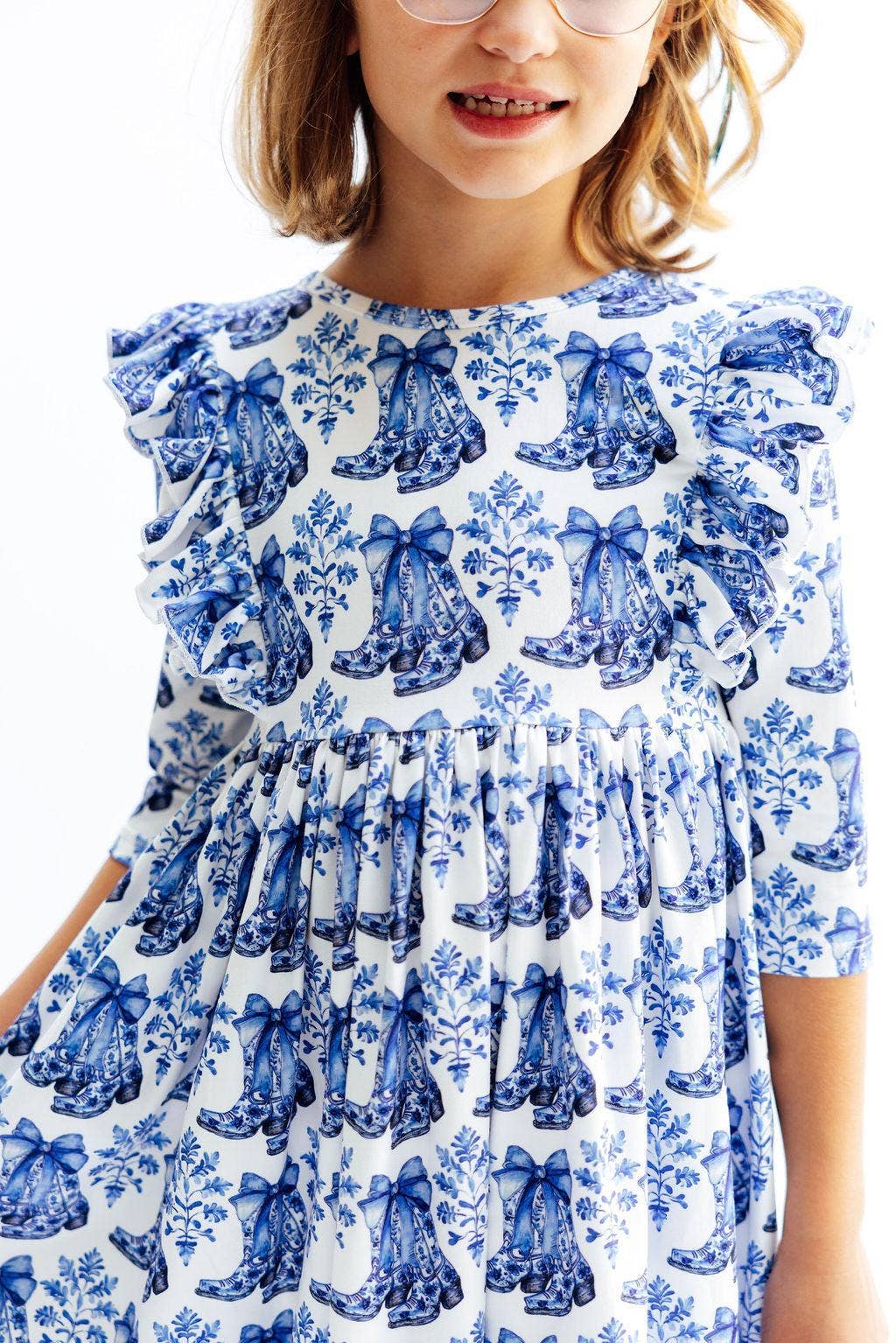 Mila & Rose - Southern Belle 3/4 Sleeve Ruffle Twirl Dress