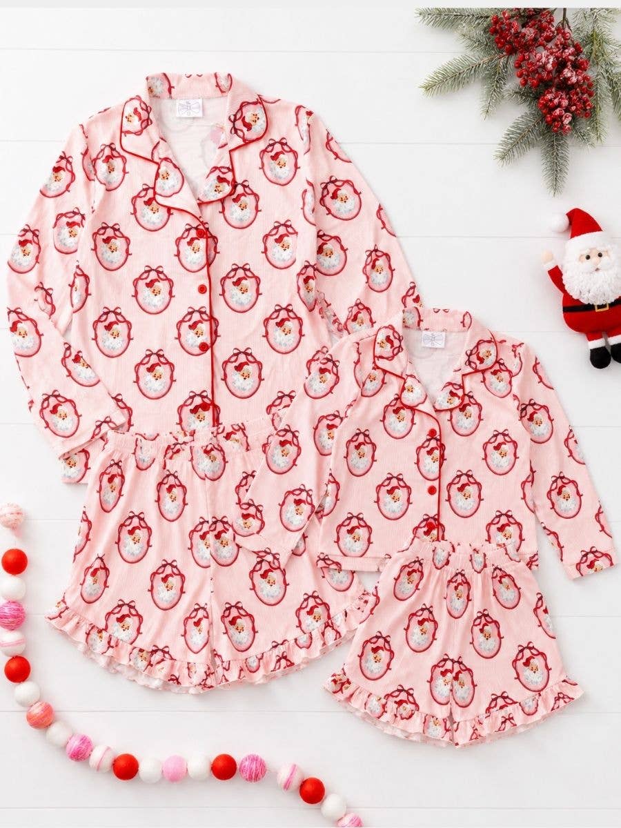 Vintage Santa Christmas Mommy & Me Pajama Set