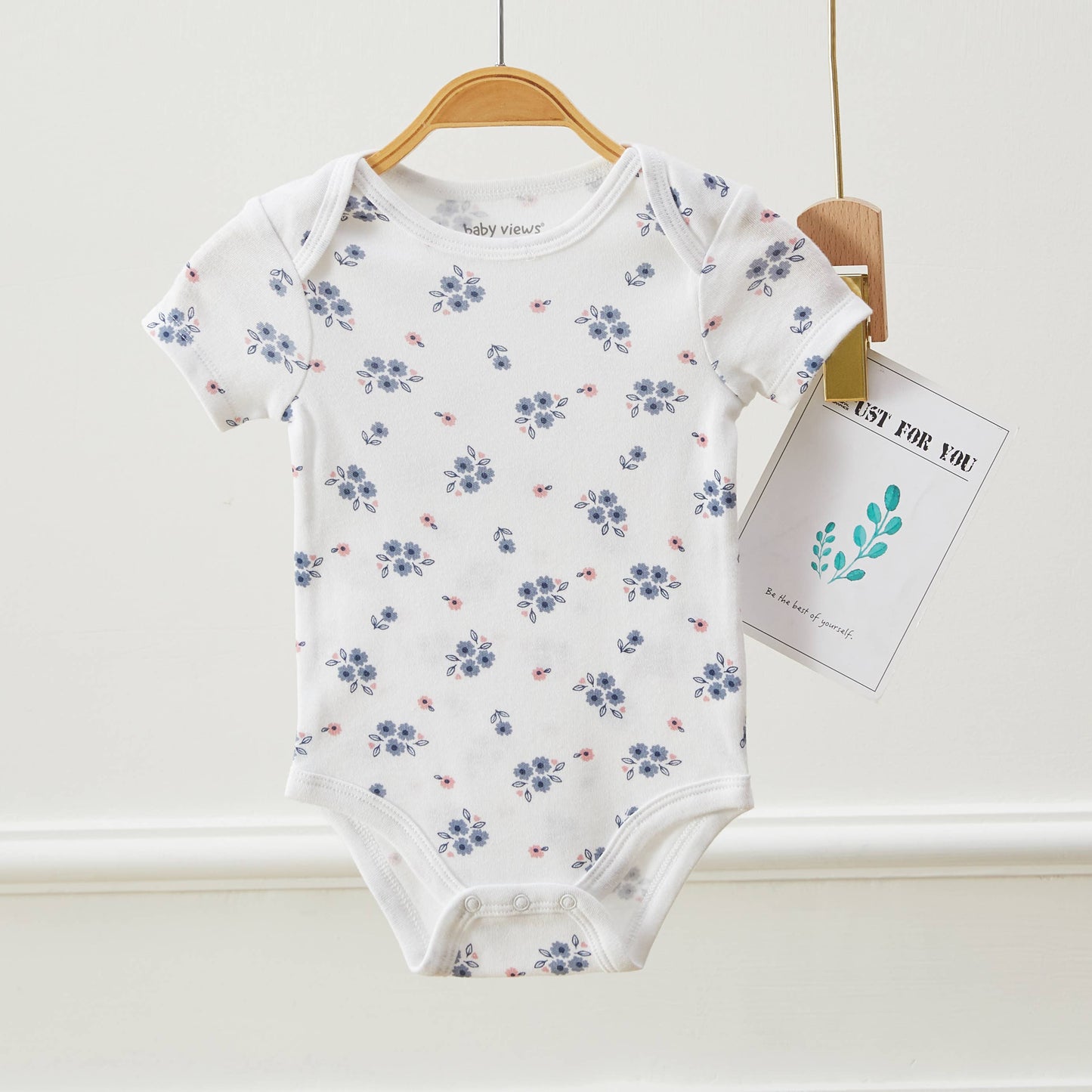 Pack of 3 Baby Girls Love & Flower Pattern Bodysuits