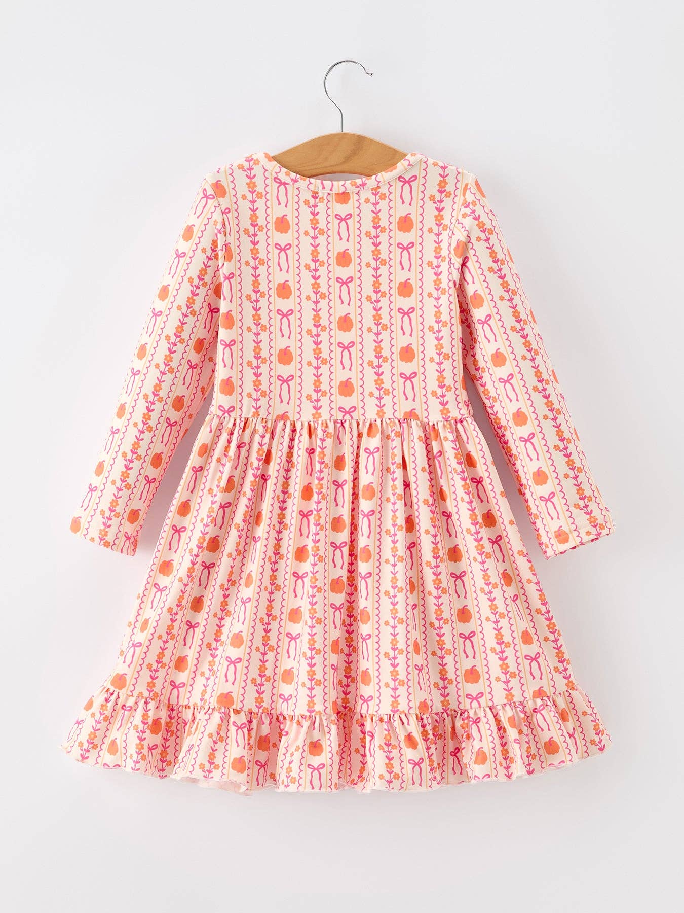 Rylee Faith Designs - Halloween Thanksgiving Pumpkin Bow Pocket Girls Dress