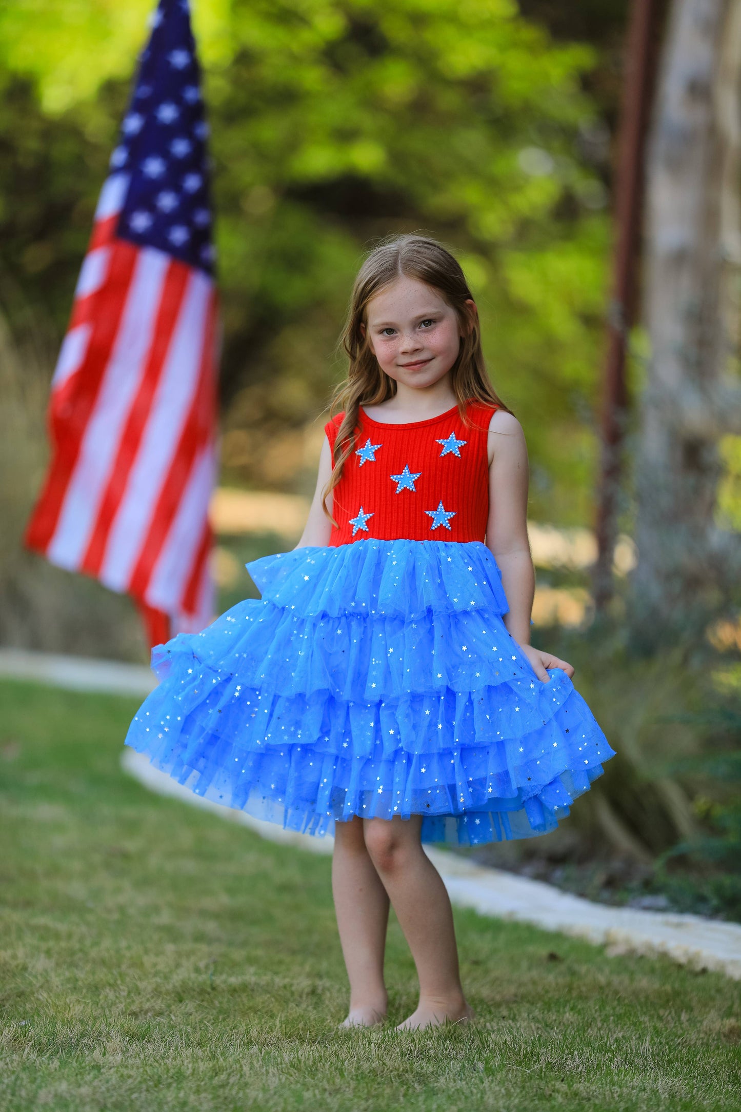 4th of july Star Sleeveless Tutu Skirt