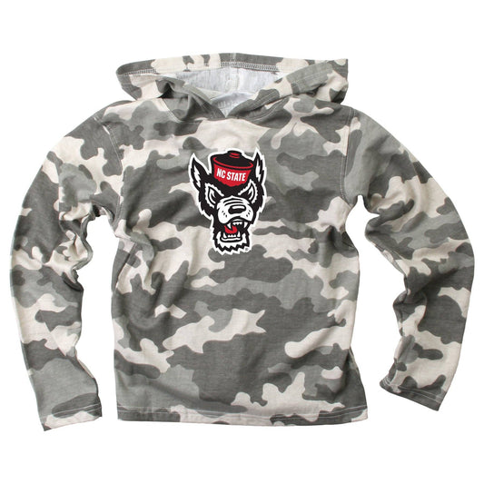 Wes and Willy - NC State Wolfpack Youth Camo Jersey Hoodie