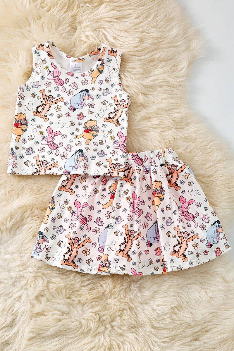 Kids Charm Online - Character printed top & skort. OFG52573 AMY