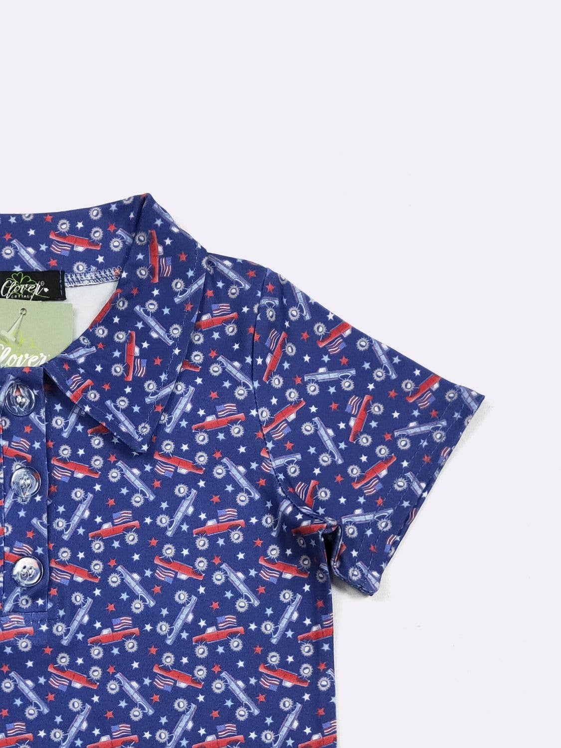 Clover Cottage - Merica Truck Boy Collar Shirt