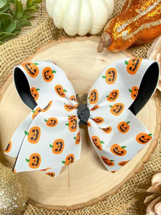 The Hair Bow Company - Jack-O-Lantern Hair Bow | Halloween Hair Bow | Clip or Headband