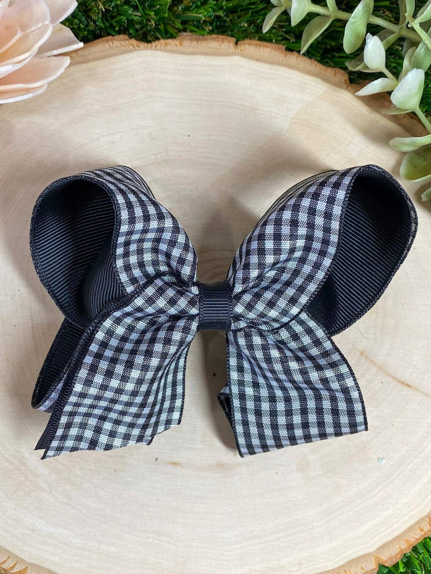 Gingham Classic Boutique Hair Bow | Clip